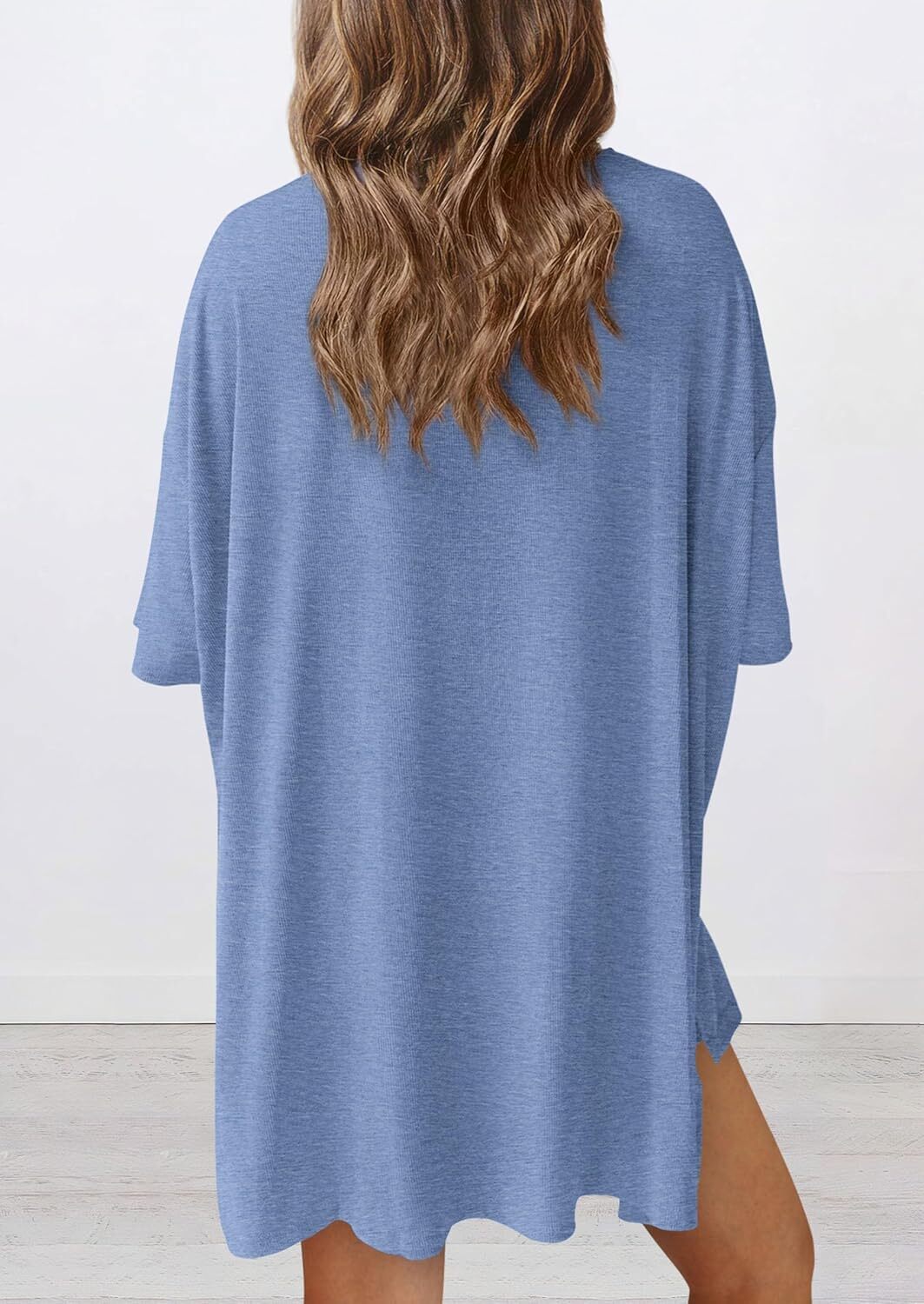 Women's Two Piece Lounge Set Casual Oversized Crewneck Tops and High Waisted Shorts Set