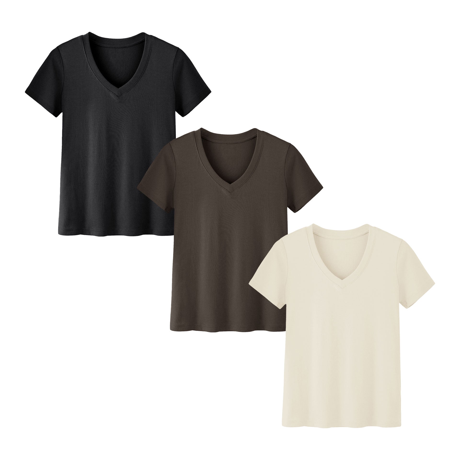 Womens 10 Pack T-Shirts Basic Short Sleeve V Neck Tops - Plus Size Fashion Loose Fit Lightweight Casual Summer Clothes Lady Comfort