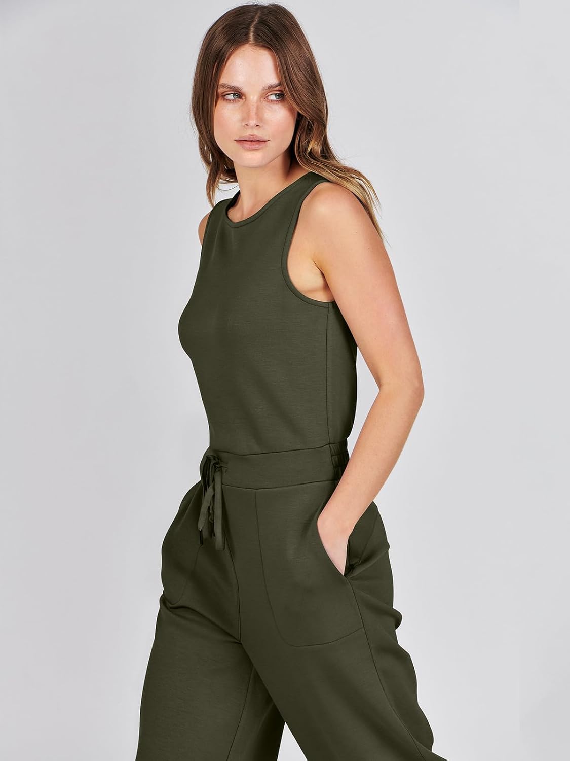 Womens Jumpsuits 2025 Casual Summer Dressy Romper Sleeveless Wide Leg Long Pants Outfits Fashion Travel Clothes