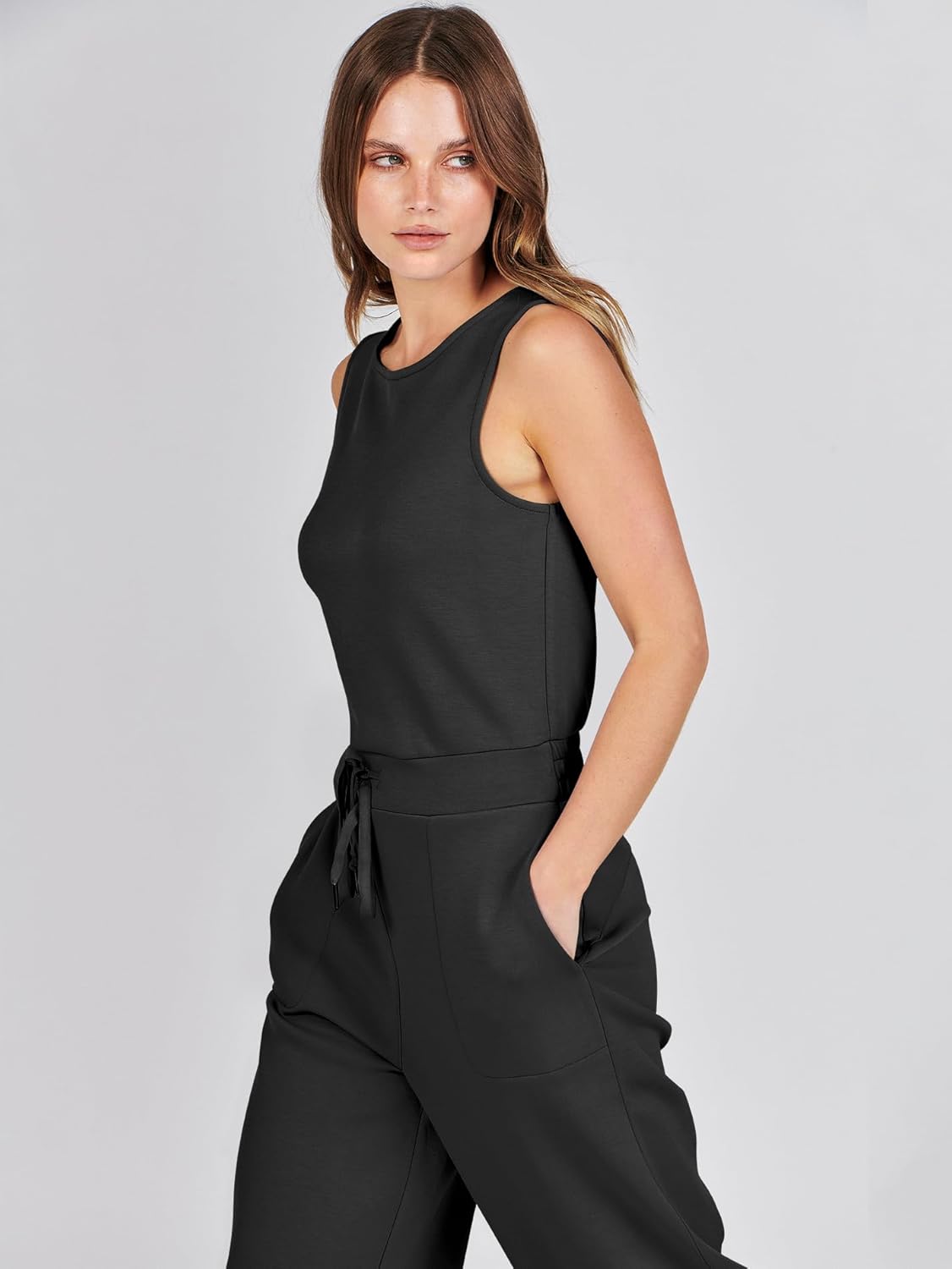 Womens Jumpsuits 2025 Casual Summer Dressy Romper Sleeveless Wide Leg Long Pants Outfits Fashion Travel Clothes