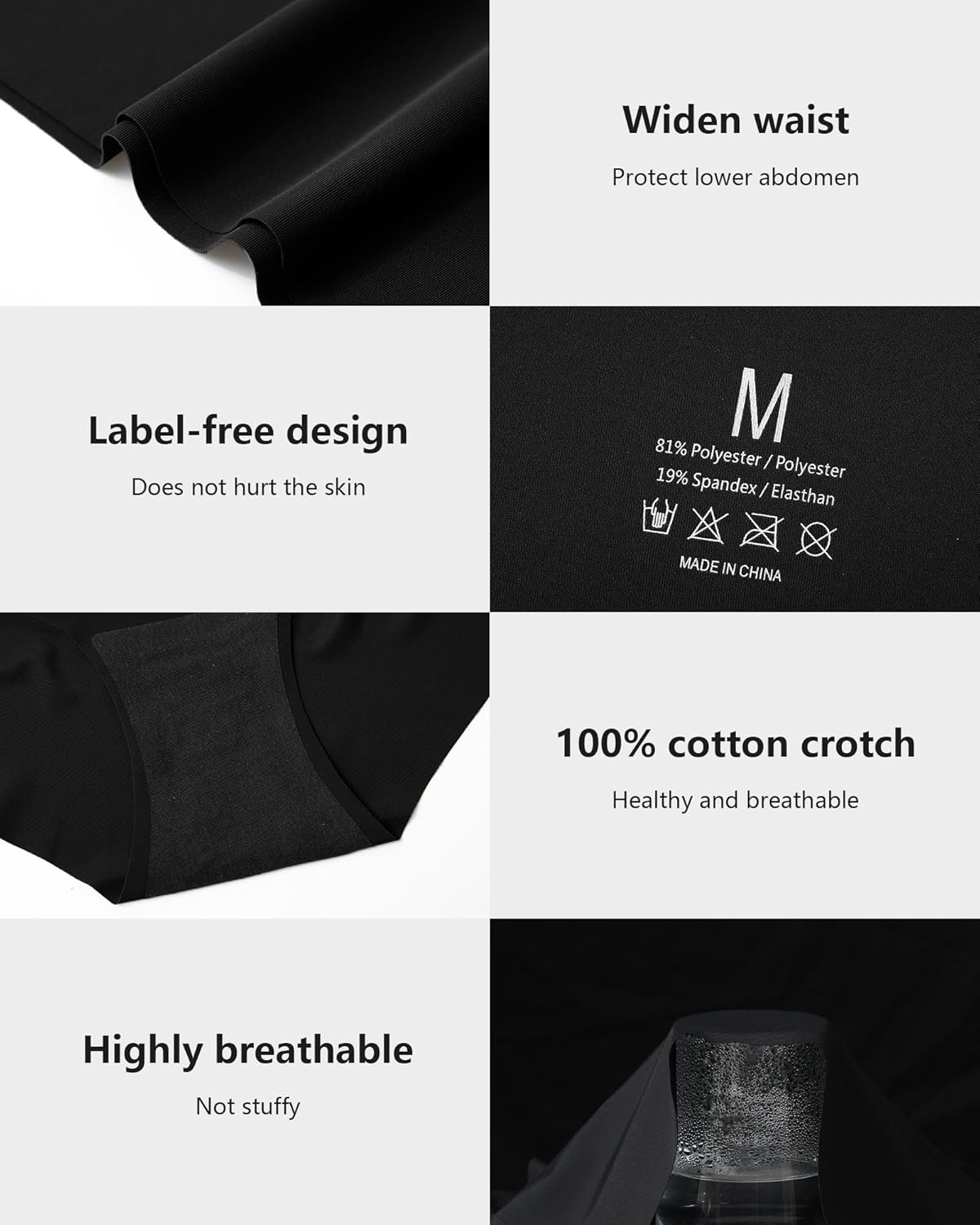 Women's High Waist Seamless Underwear Full Coverage Brief No Show Panties Sexy Comfortable Pantie Multi Pack L-8XL