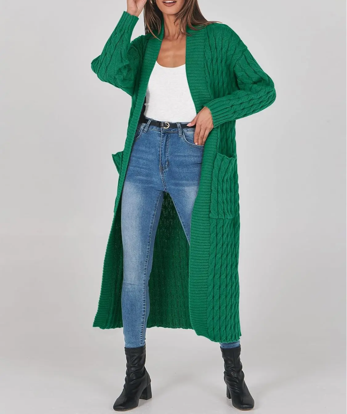 Women's Long Cardigan 2024 Oversized Coat Long Sleeve Open Cardigan Knitted Extra Long Coat Autumn Fashion Jacket Clothes