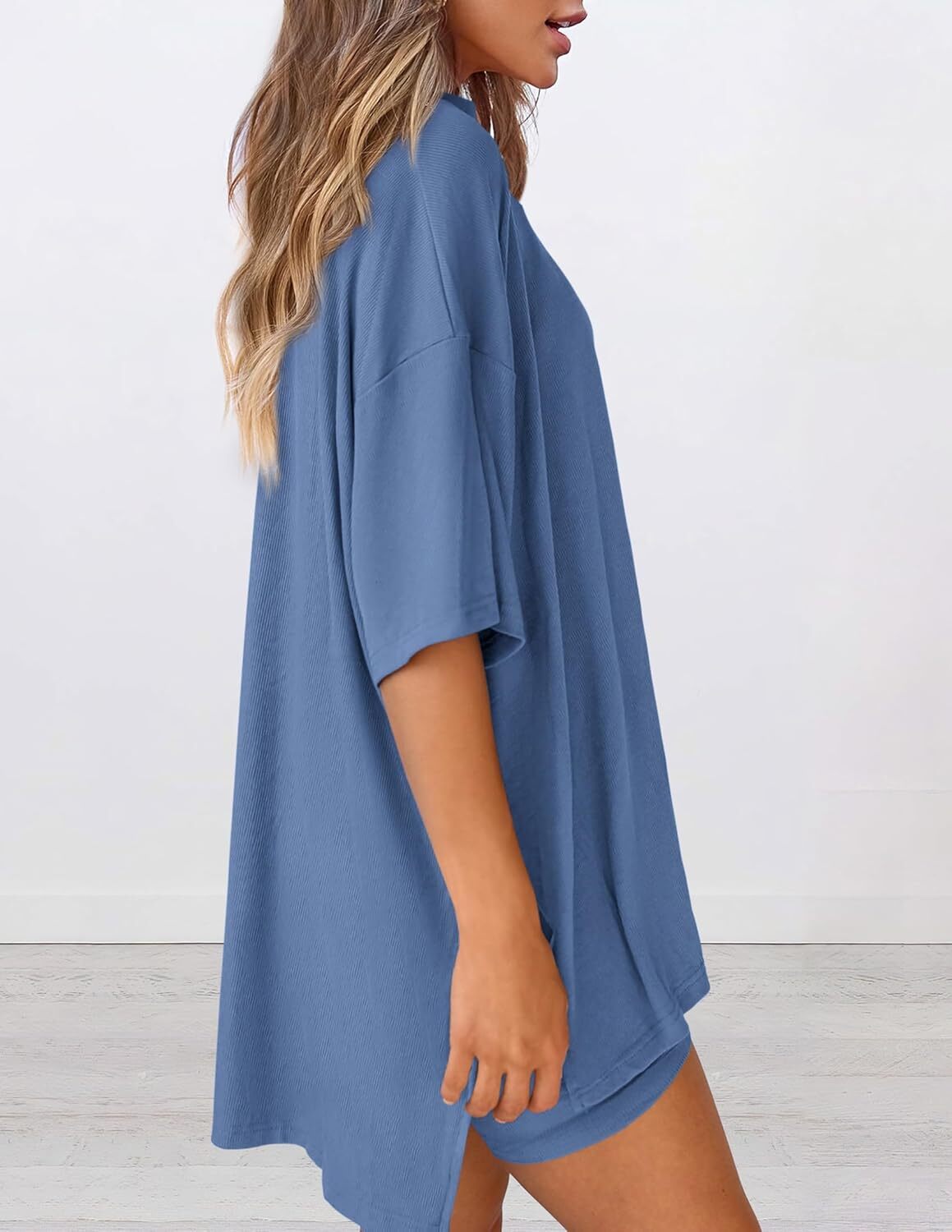 Women's Oversized Casual T-Shirt Shorts Suit Stretch Two-Piece Set