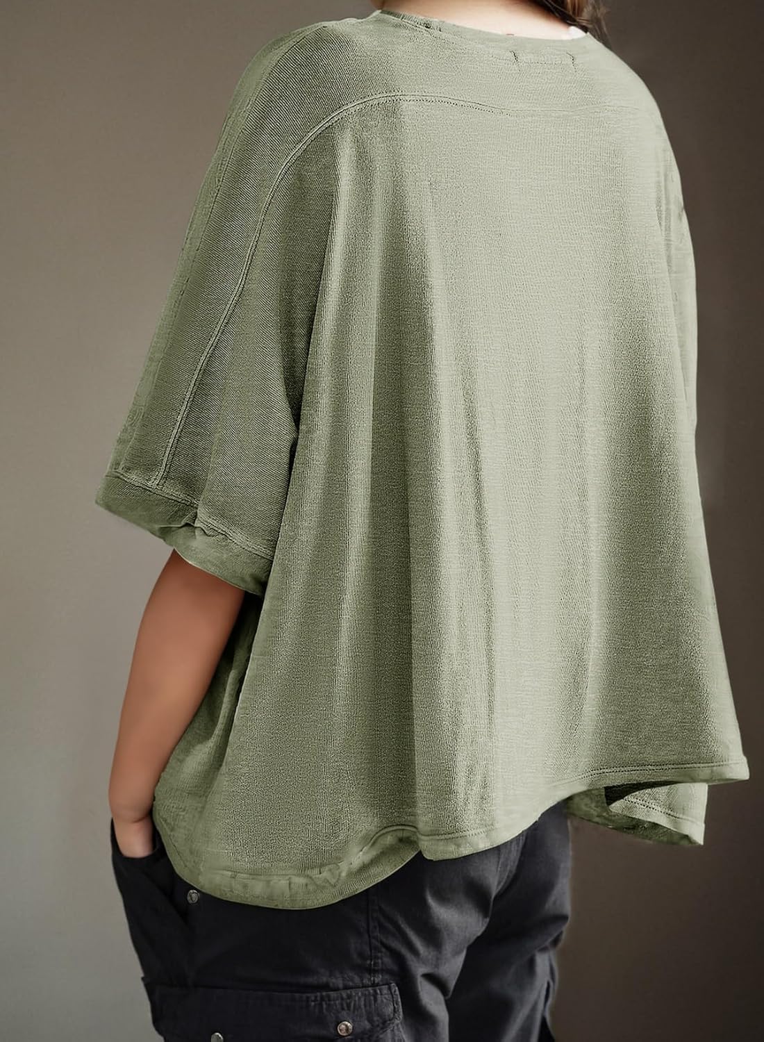 Dokotoo Summer Shirts 2025 Womens Solid T Shirts for Women Loose Oversized Tops Basic Tee