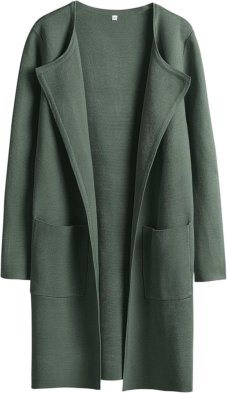 Women's Open Front Knit Lightweight Cardigan Casual Long Coatigan Sweater Lady Jacket Coat 2025 Fall Outerwear