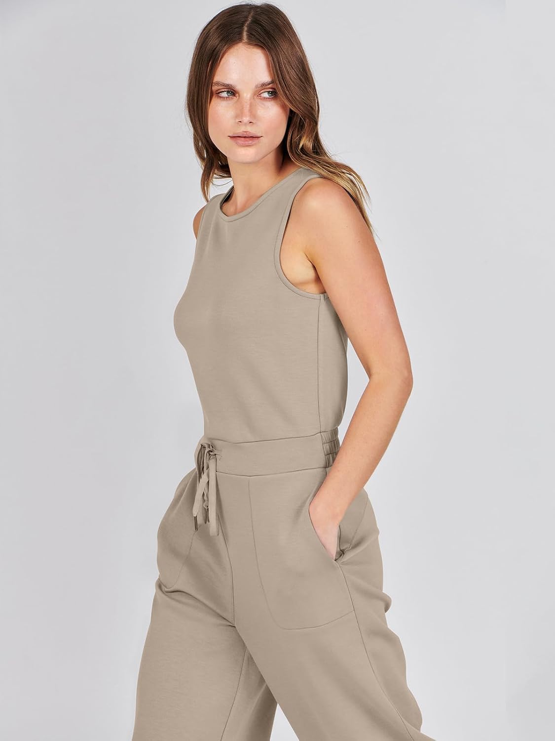 Womens Jumpsuits 2025 Casual Summer Dressy Romper Sleeveless Wide Leg Long Pants Outfits Fashion Travel Clothes