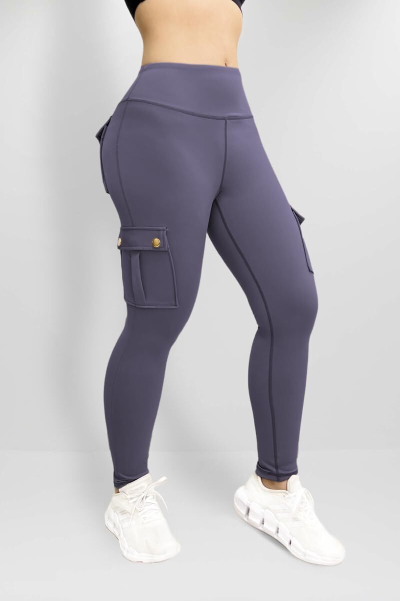 Cargo Leggings with Pockets for Women, Gym Workout Scrunch Butt Lifting Tummy Control High Waisted Womens Yoga Pants