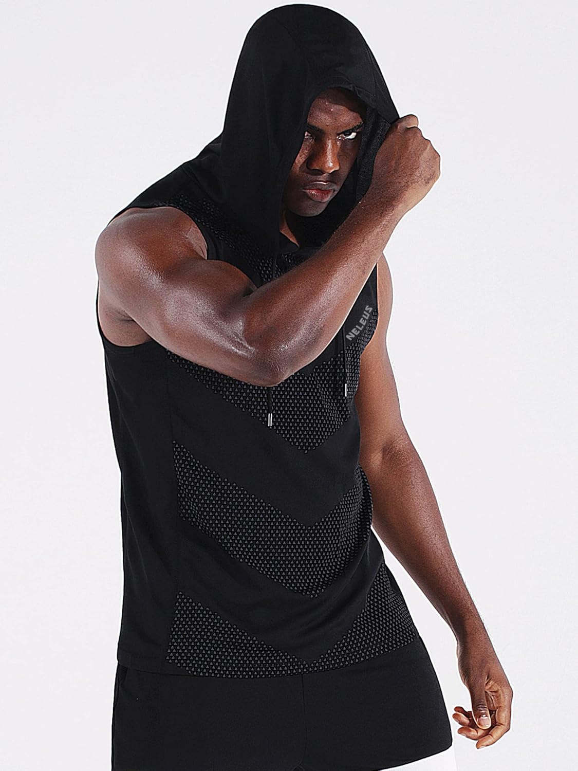 Men's Workout Tank Tops 3 Pack Sleeveless Running Shirts with Hoodie