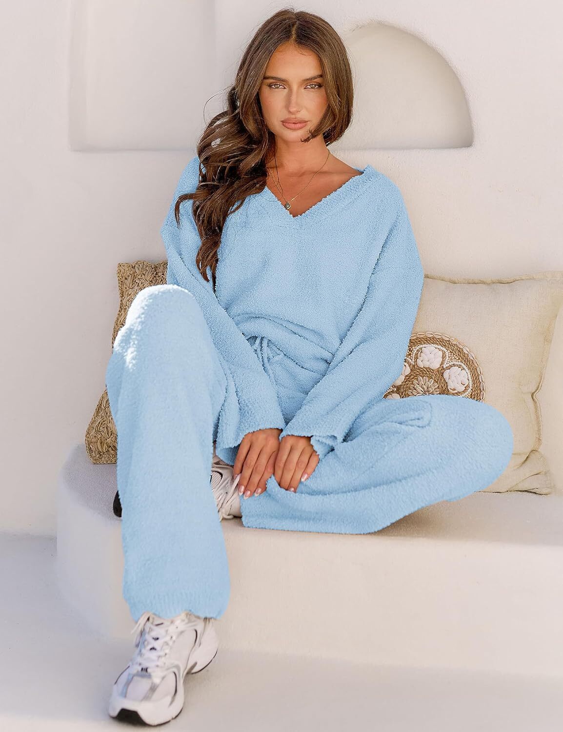 Christmas PromotionWomen's 2 Piece Outfits Fuzzy Fleece Pajama