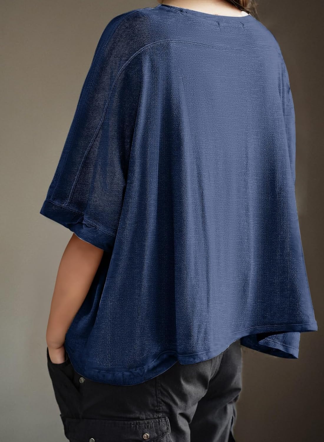 Dokotoo Summer Shirts 2025 Womens Solid T Shirts for Women Loose Oversized Tops Basic Tee