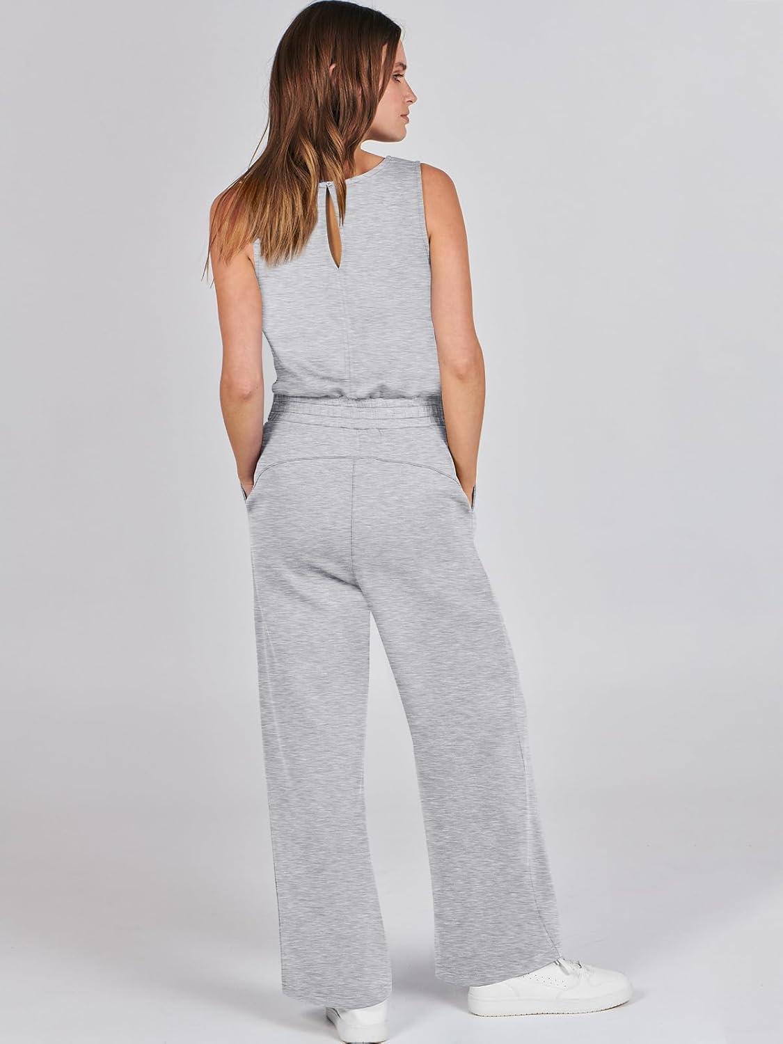 Womens Jumpsuits 2025 Casual Summer Dressy Romper Sleeveless Wide Leg Long Pants Outfits Fashion Travel Clothes