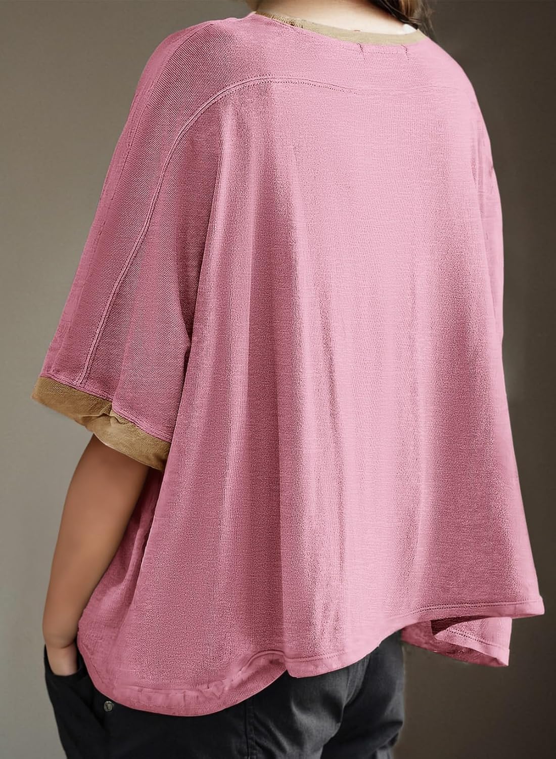 Dokotoo Summer Shirts 2025 Womens Solid T Shirts for Women Loose Oversized Tops Basic Tee