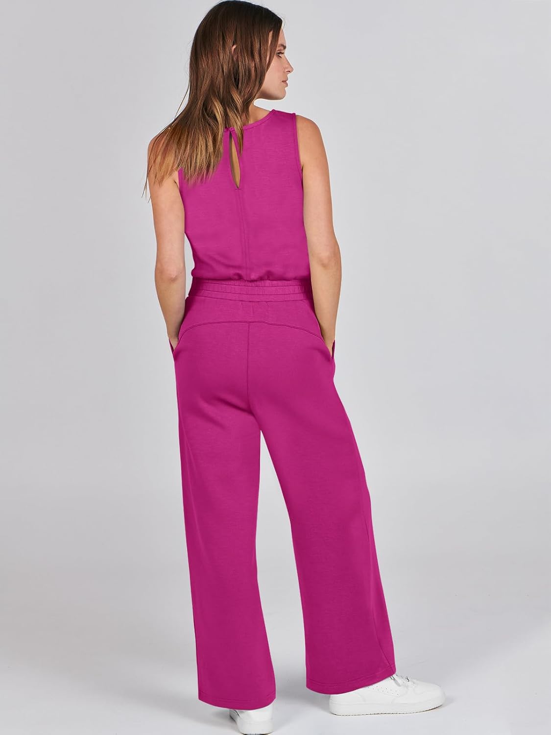 Womens Jumpsuits 2025 Casual Summer Dressy Romper Sleeveless Wide Leg Long Pants Outfits Fashion Travel Clothes
