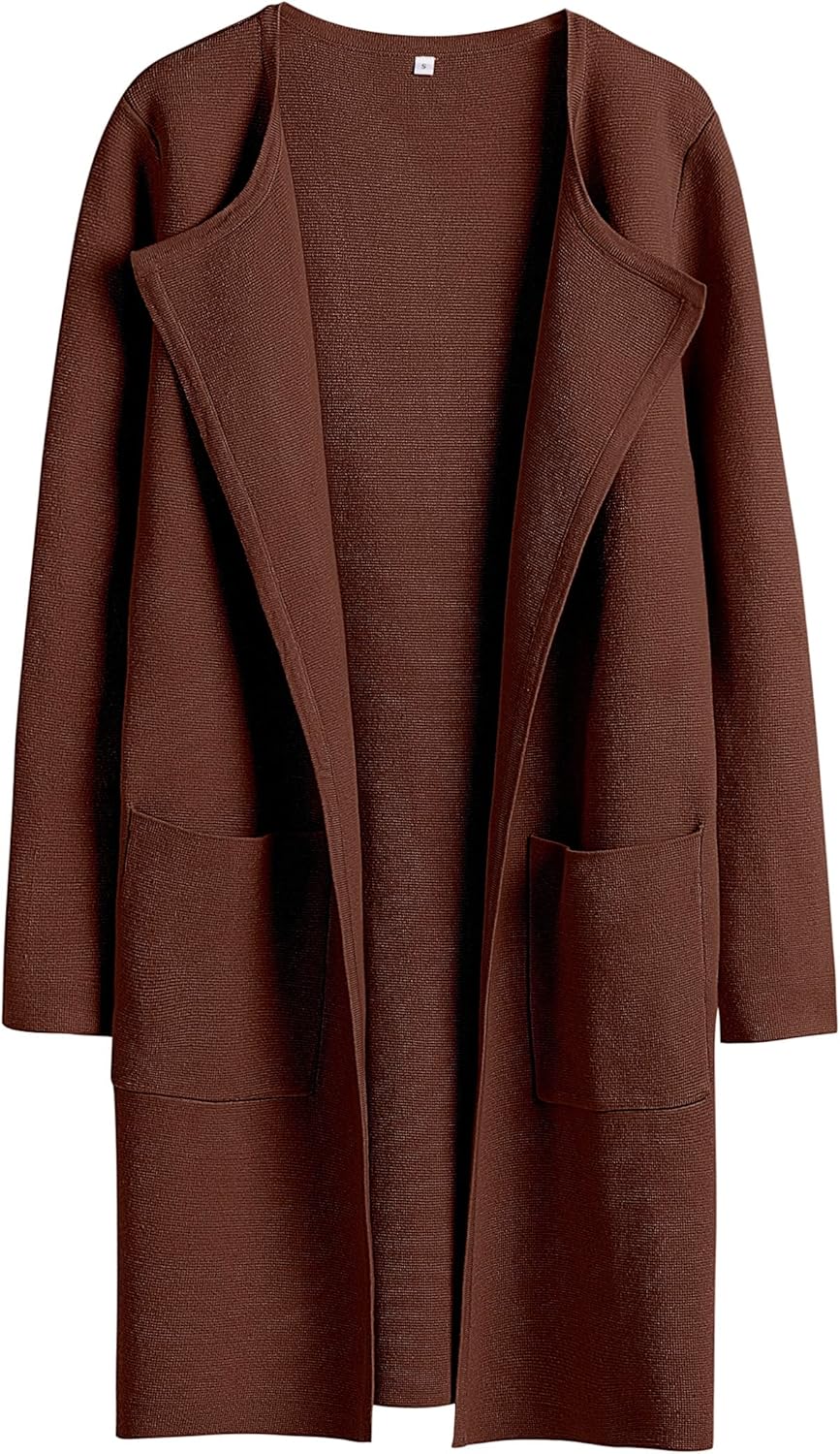 Women's Open Front Knit Lightweight Cardigan Casual Long Coatigan Sweater Lady Jacket Coat 2025 Fall Outerwear