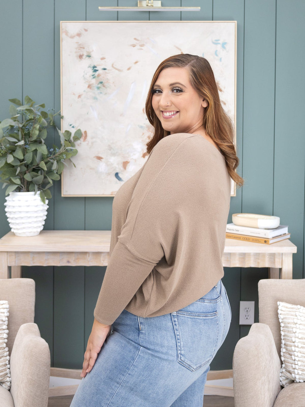 Charlotte Avery "Dreamy Knit" Boatneck Dolman Top | S - 3XL