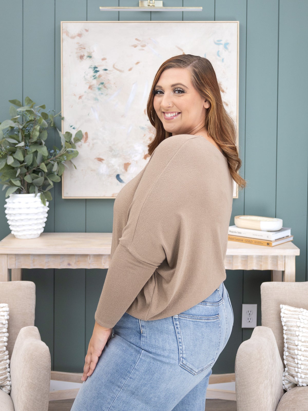 Charlotte Avery "Dreamy Knit" Boatneck Dolman Top | S - 3XL