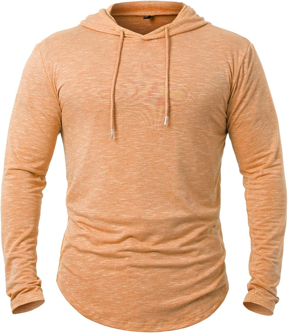 MANSDOUR Men's Athletic Hooded Shirts Long Sleeve Workout Sport Hoodie Casual Running T Shirt Quick Dry Pullover Top