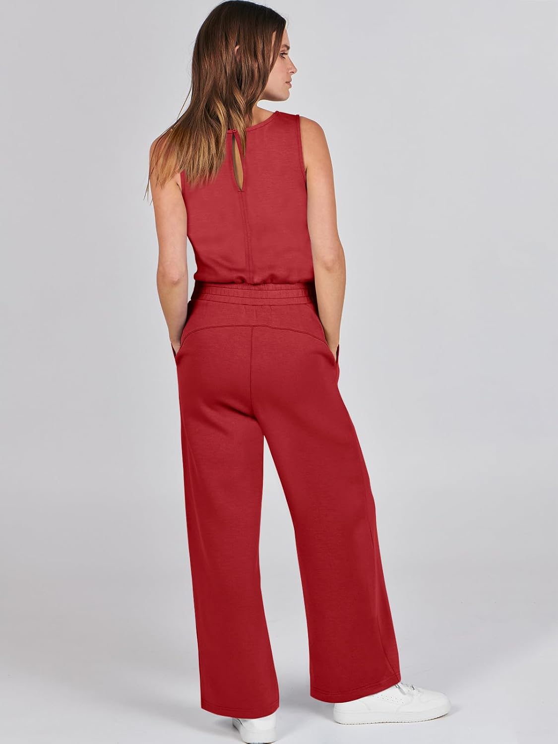 Womens Jumpsuits 2025 Casual Summer Dressy Romper Sleeveless Wide Leg Long Pants Outfits Fashion Travel Clothes