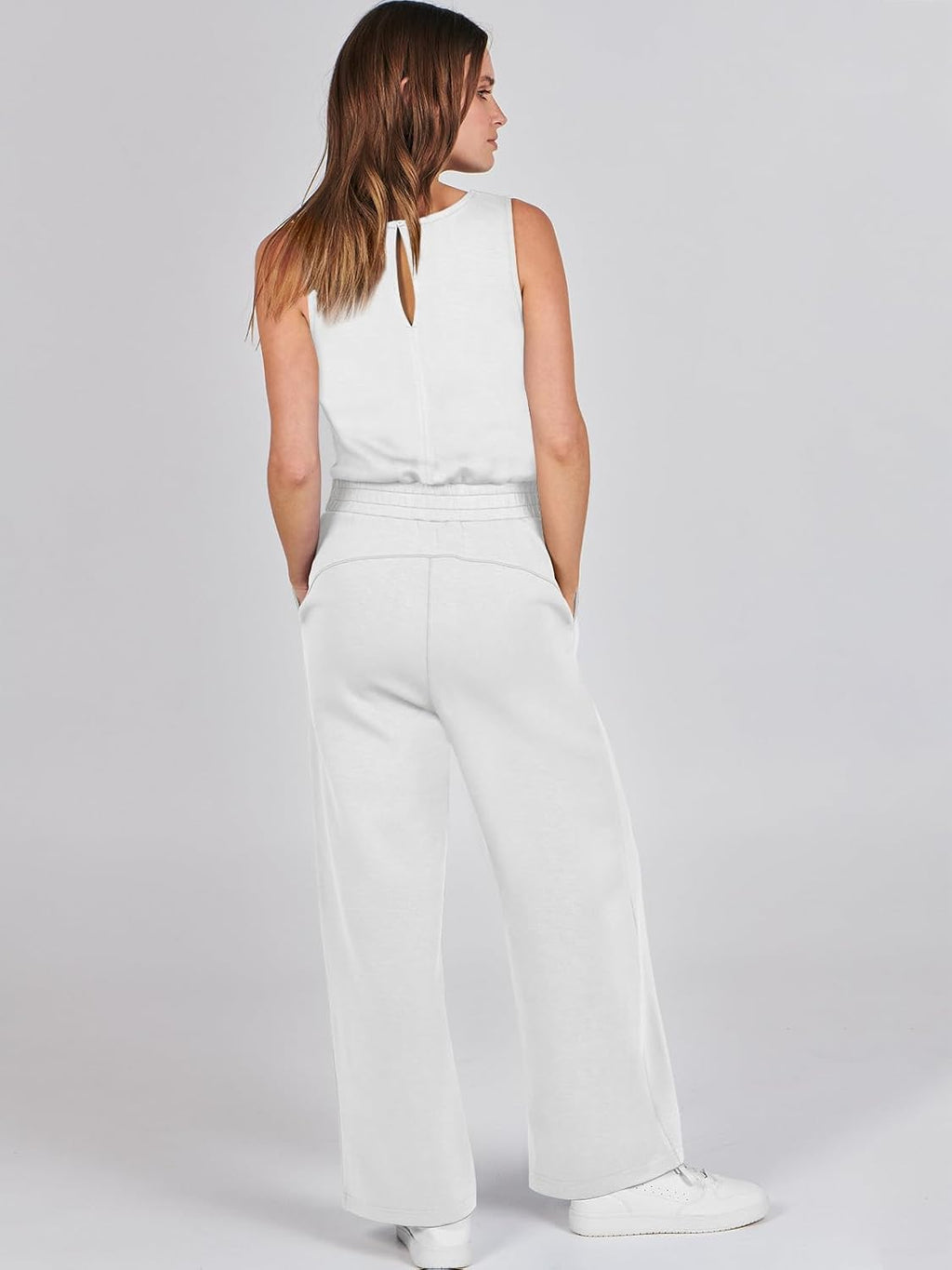 Womens Jumpsuits 2025 Casual Summer Dressy Romper Sleeveless Wide Leg Long Pants Outfits Fashion Travel Clothes