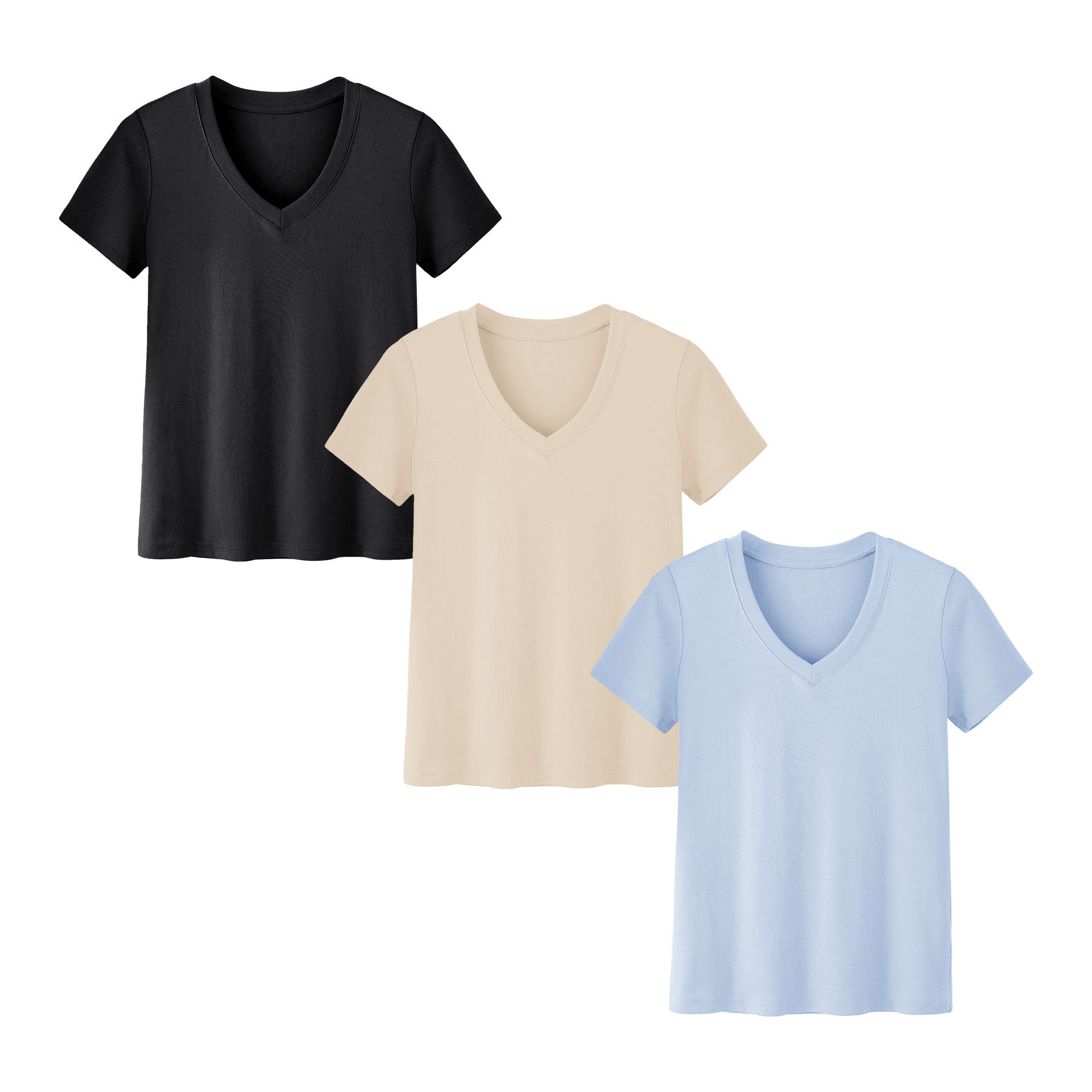 Womens 10 Pack T-Shirts Basic Short Sleeve V Neck Tops - Plus Size Fashion Loose Fit Lightweight Casual Summer Clothes Lady Comfort