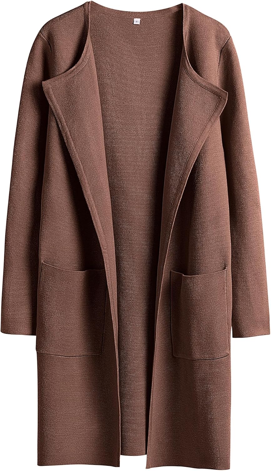 Women's Open Front Knit Lightweight Cardigan Casual Long Coatigan Sweater Lady Jacket Coat 2025 Fall Outerwear