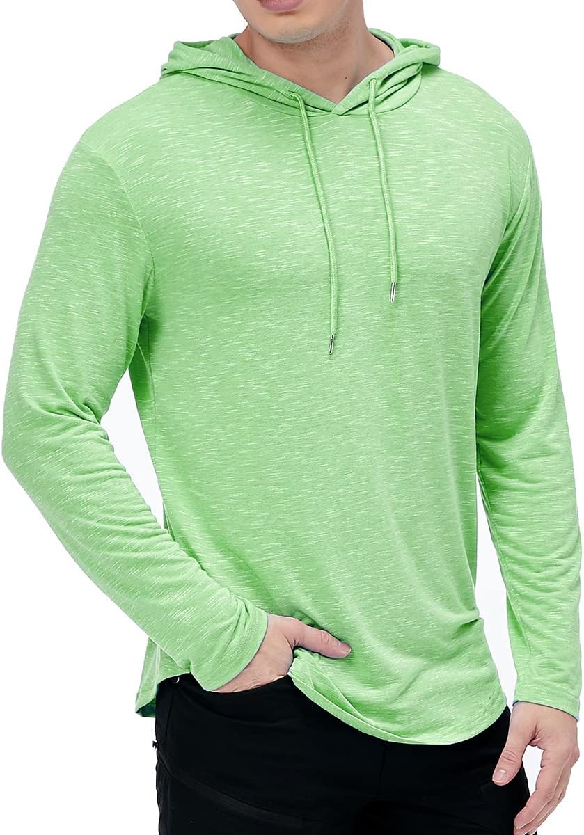MANSDOUR Men's Athletic Hooded Shirts Long Sleeve Workout Sport Hoodie Casual Running T Shirt Quick Dry Pullover Top