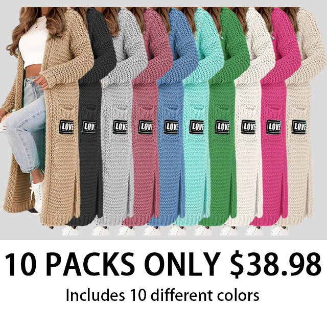 Women's Knitted Casual Long Cardigan