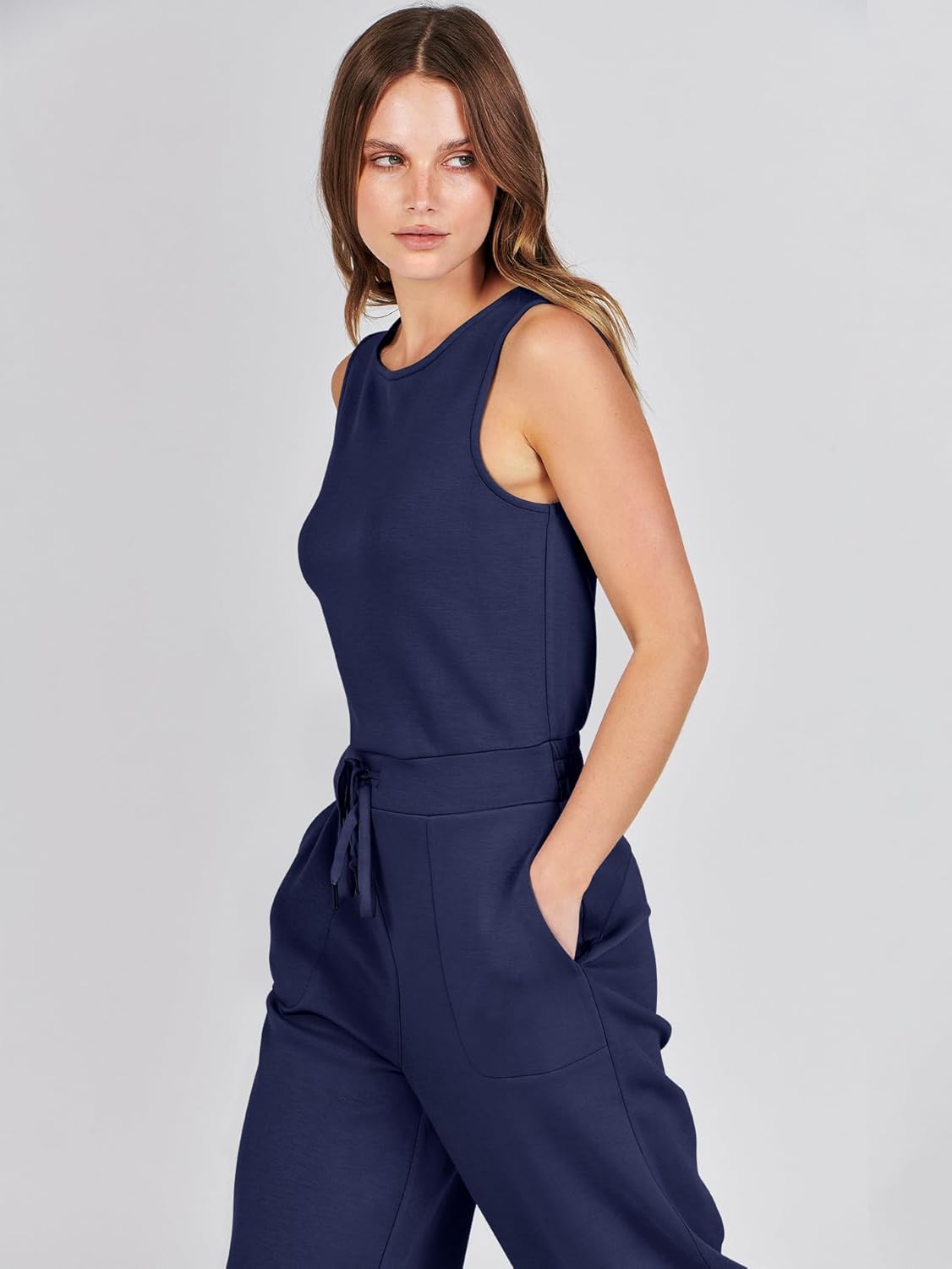 Womens Jumpsuits 2025 Casual Summer Dressy Romper Sleeveless Wide Leg Long Pants Outfits Fashion Travel Clothes