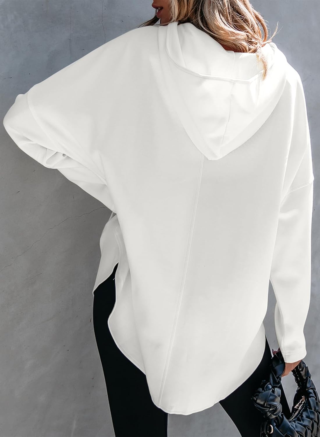 Women's Oversized Hoodies Casual Long Sleeve Half Zipper Pocket Sweatshirt Pullover Tops