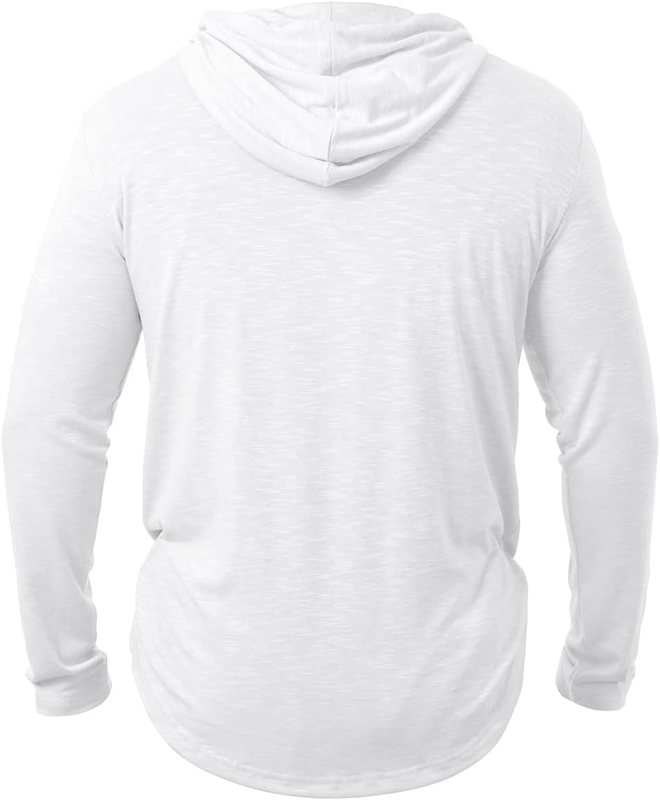 MANSDOUR Men's Athletic Hooded Shirts Long Sleeve Workout Sport Hoodie Casual Running T Shirt Quick Dry Pullover Top