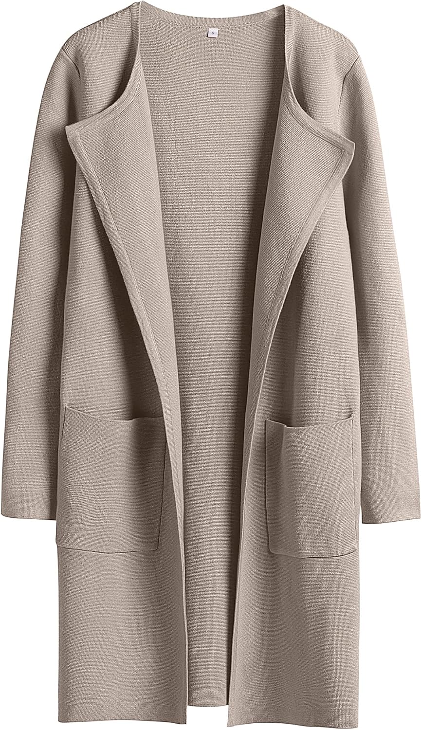 Women's Open Front Knit Lightweight Cardigan Casual Long Coatigan Sweater Lady Jacket Coat 2025 Fall Outerwear