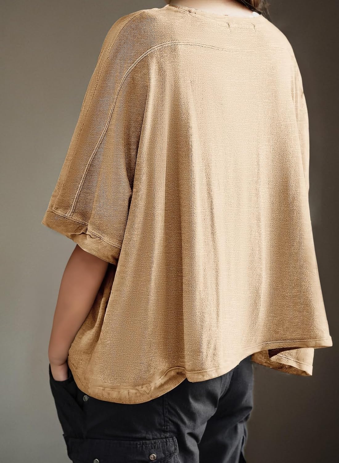 Dokotoo Summer Shirts 2025 Womens Solid T Shirts for Women Loose Oversized Tops Basic Tee