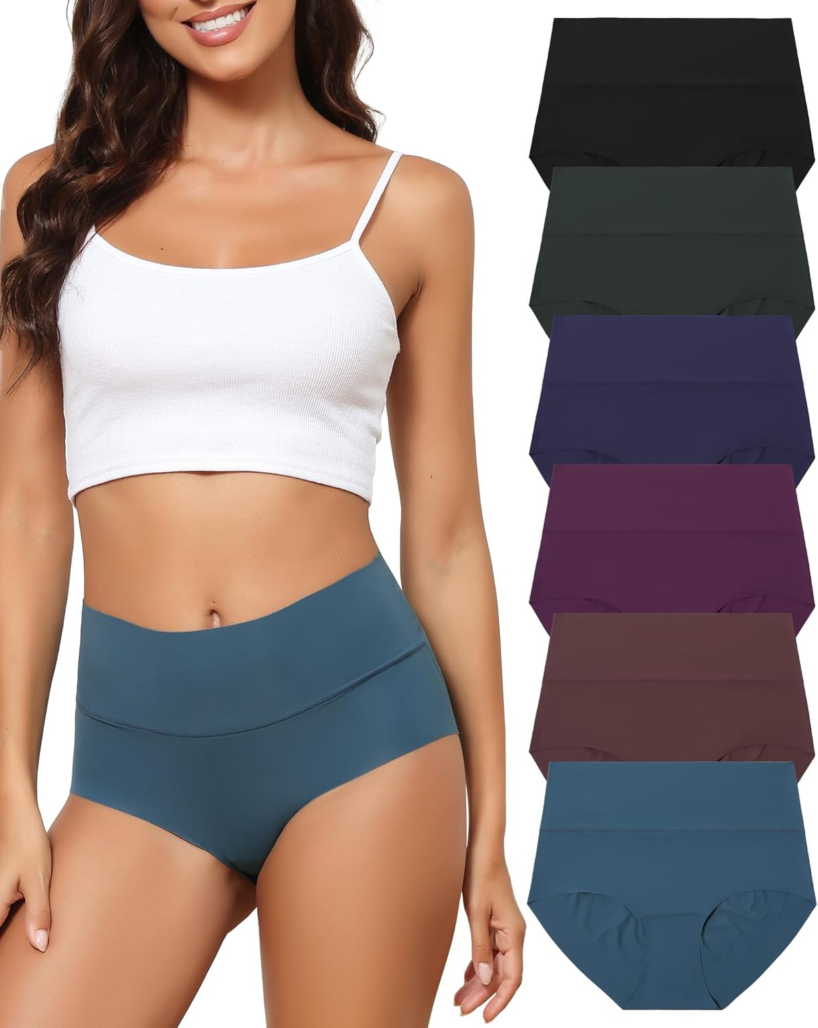 Women's High Waist Seamless Underwear Full Coverage Brief No Show Panties Sexy Comfortable Pantie Multi Pack L-8XL