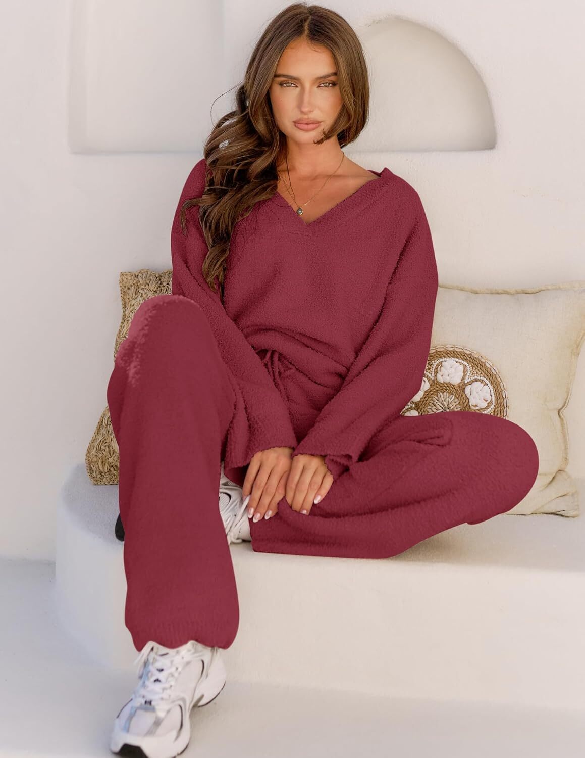 Christmas PromotionWomen's 2 Piece Outfits Fuzzy Fleece Pajama
