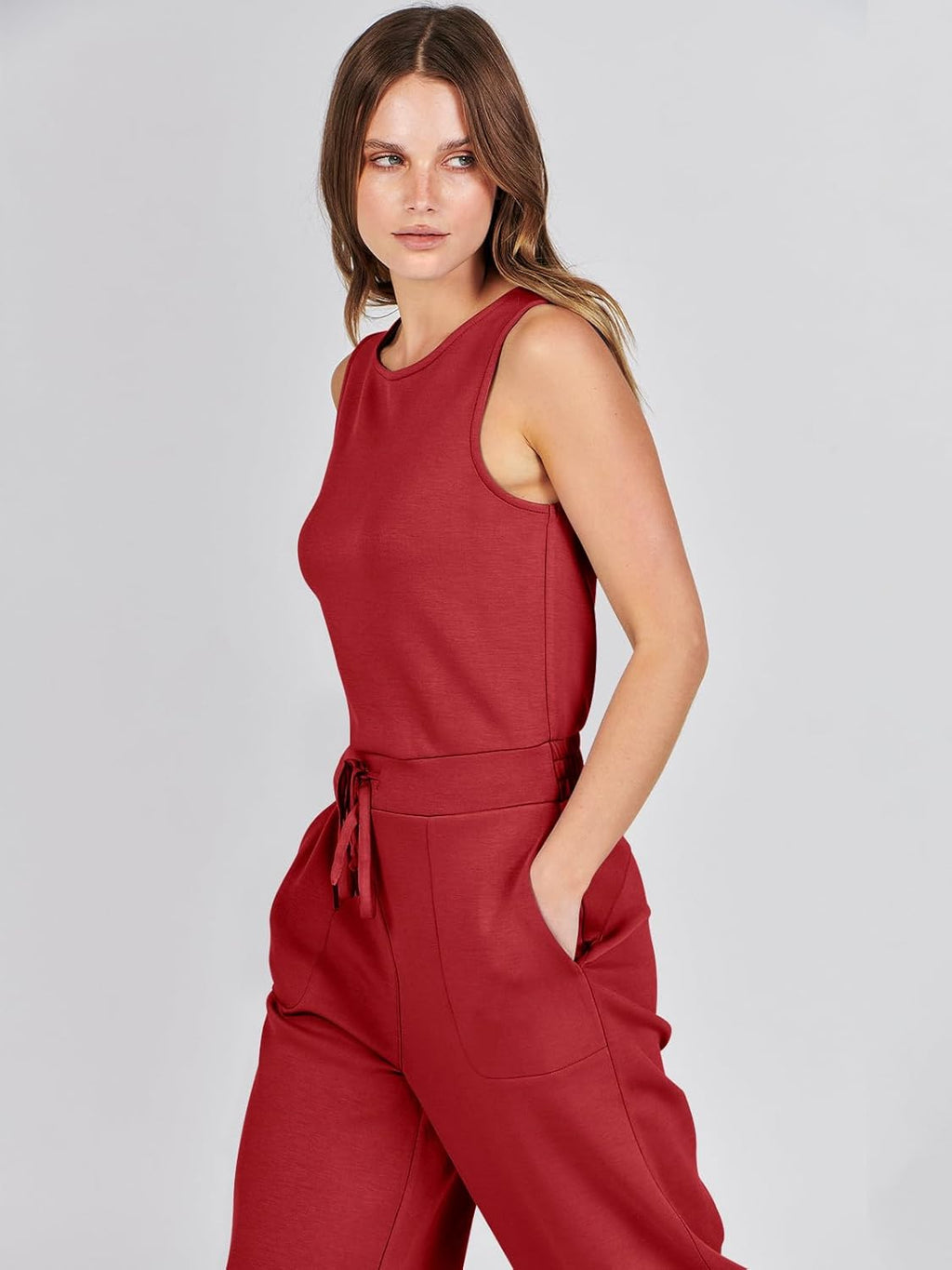 Womens Jumpsuits 2025 Casual Summer Dressy Romper Sleeveless Wide Leg Long Pants Outfits Fashion Travel Clothes