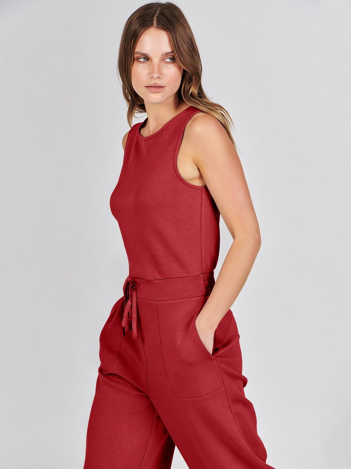 Womens Jumpsuits 2025 Casual Summer Dressy Romper Sleeveless Wide Leg Long Pants Outfits Fashion Travel Clothes