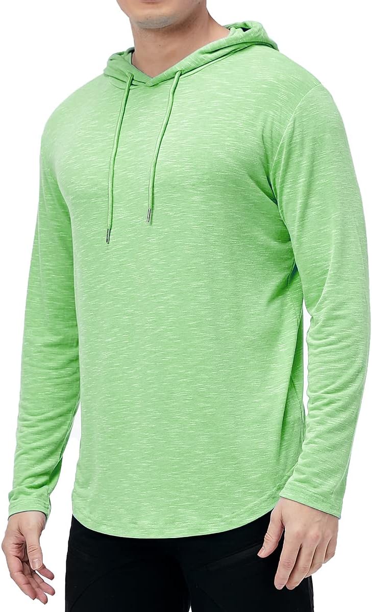 MANSDOUR Men's Athletic Hooded Shirts Long Sleeve Workout Sport Hoodie Casual Running T Shirt Quick Dry Pullover Top