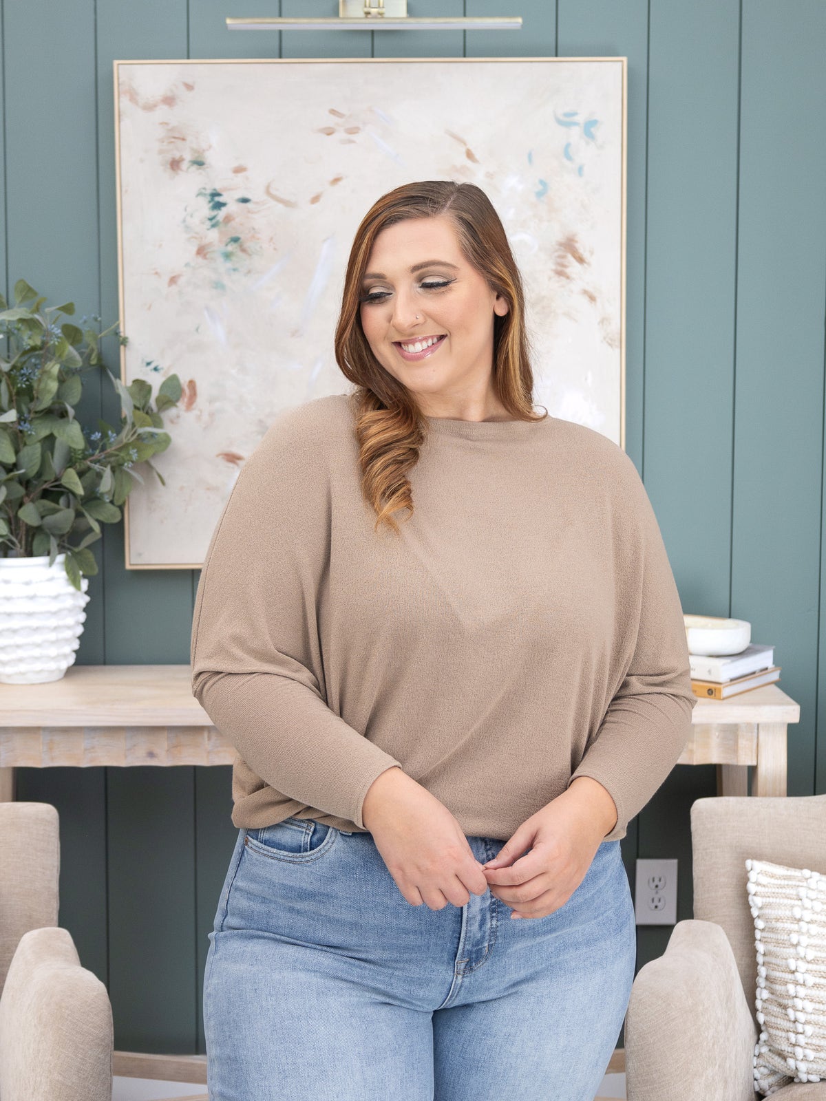 Charlotte Avery "Dreamy Knit" Boatneck Dolman Top | S - 3XL