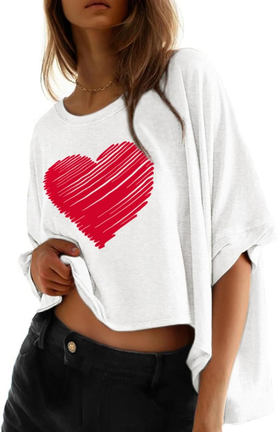 Dokotoo Summer Shirts 2025 Womens Solid T Shirts for Women Loose Oversized Tops Basic Tee