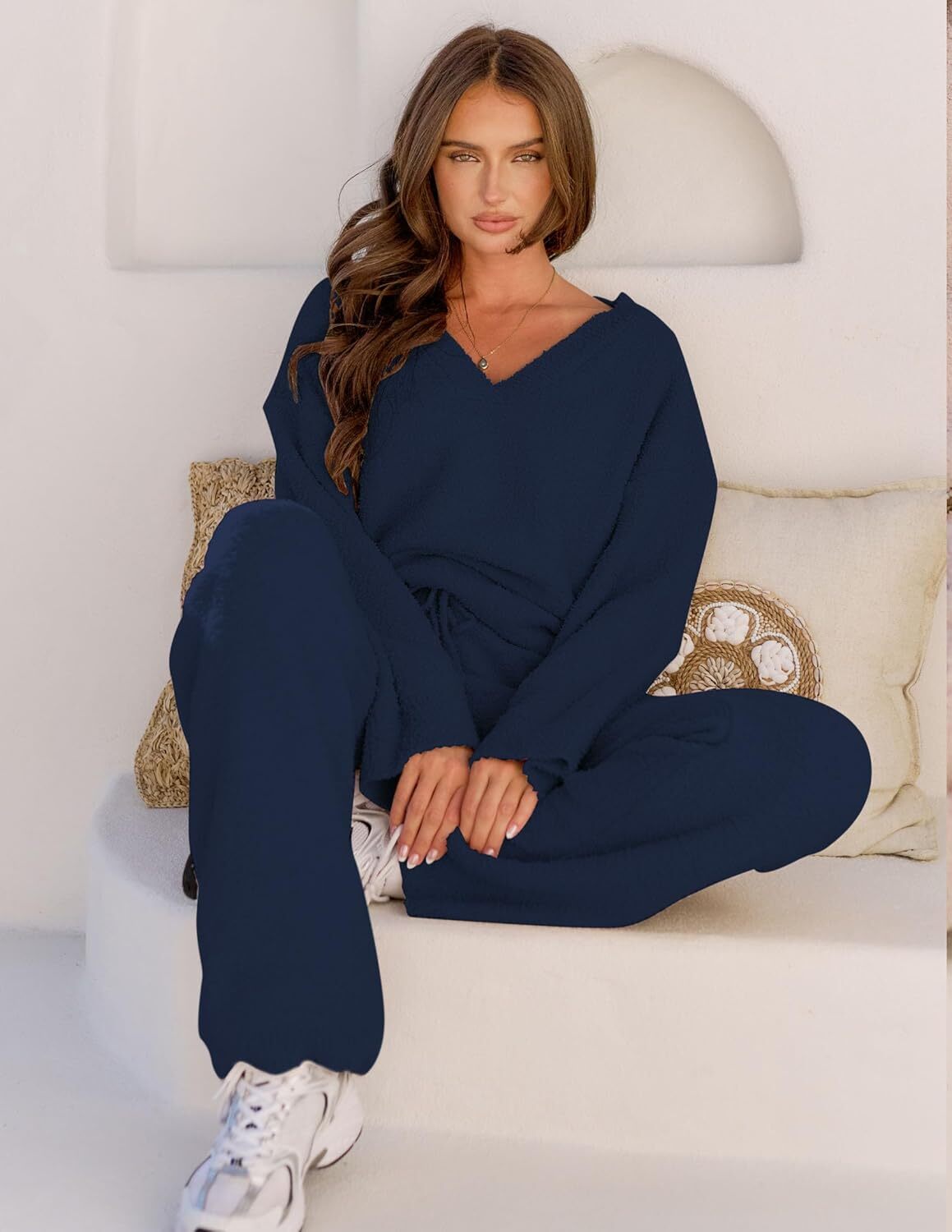 Christmas PromotionWomen's 2 Piece Outfits Fuzzy Fleece Pajama
