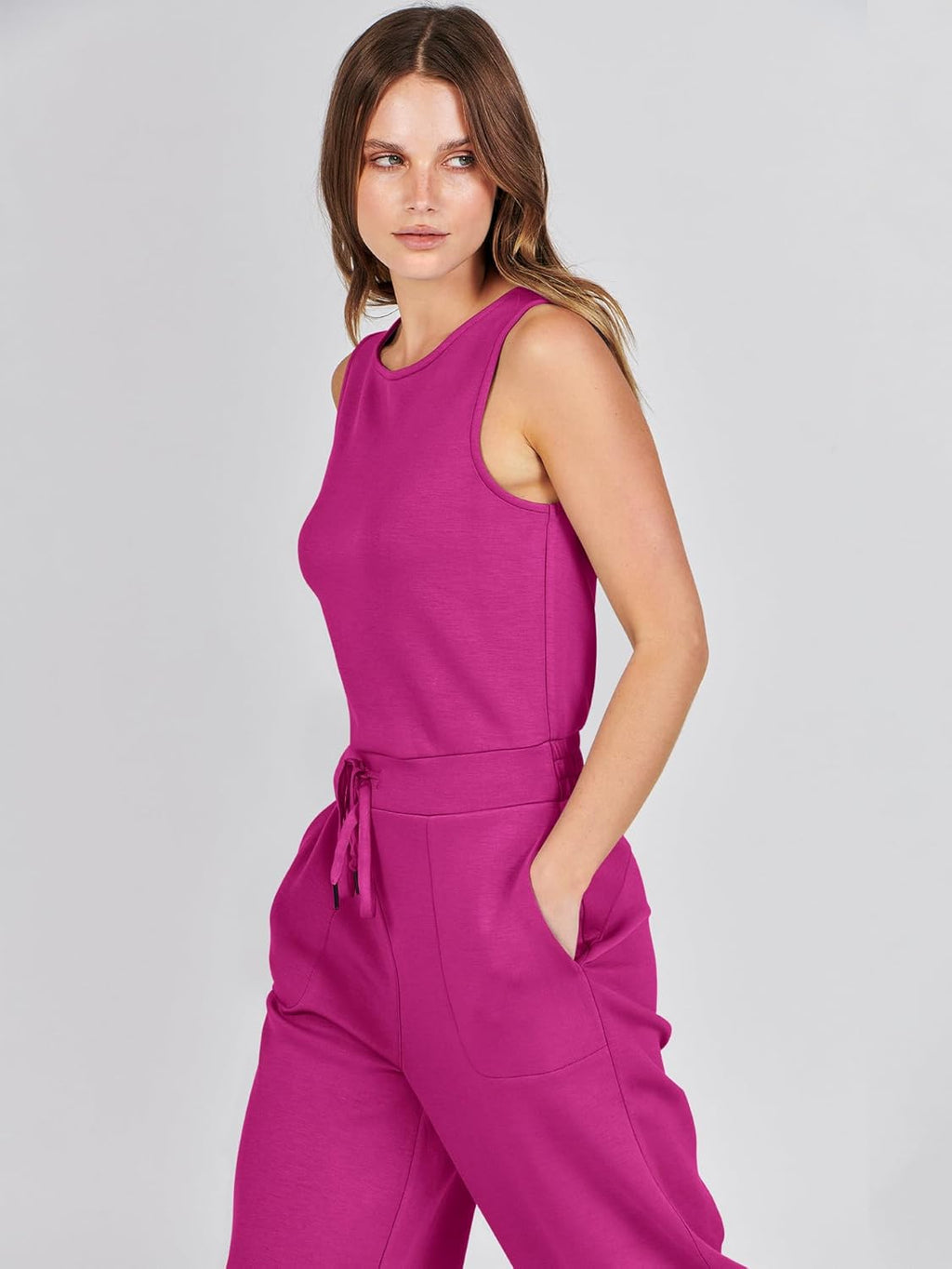 Womens Jumpsuits 2025 Casual Summer Dressy Romper Sleeveless Wide Leg Long Pants Outfits Fashion Travel Clothes