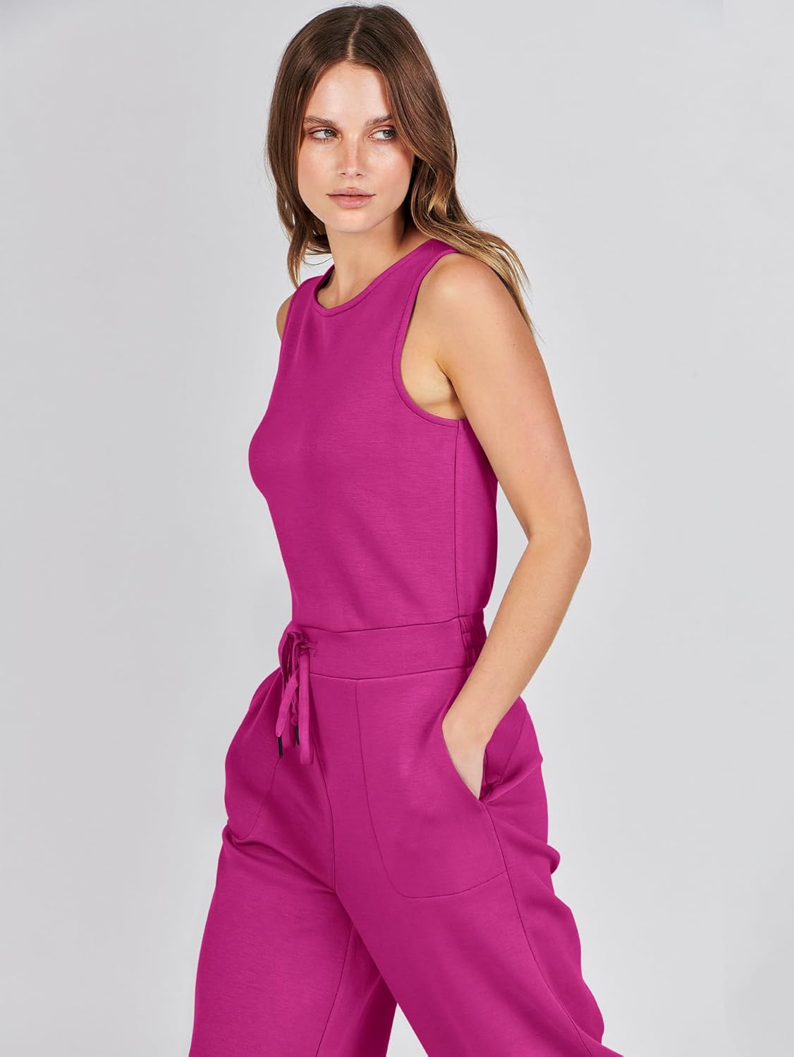 Womens Jumpsuits 2025 Casual Summer Dressy Romper Sleeveless Wide Leg Long Pants Outfits Fashion Travel Clothes