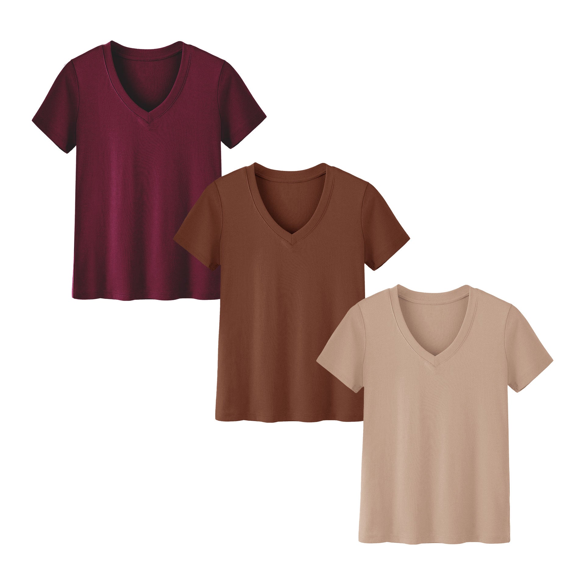 Womens 10 Pack T-Shirts Basic Short Sleeve V Neck Tops - Plus Size Fashion Loose Fit Lightweight Casual Summer Clothes Lady Comfort