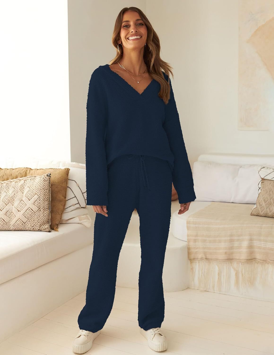 Christmas PromotionWomen's 2 Piece Outfits Fuzzy Fleece Pajama