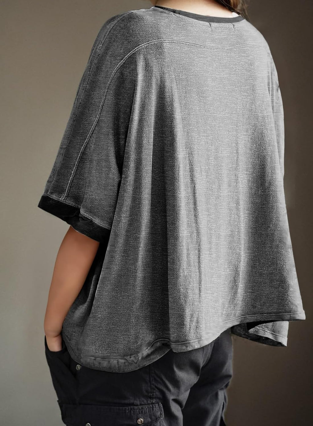 Dokotoo Summer Shirts 2025 Womens Solid T Shirts for Women Loose Oversized Tops Basic Tee