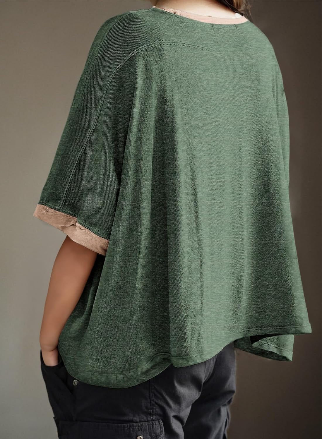 Dokotoo Summer Shirts 2025 Womens Solid T Shirts for Women Loose Oversized Tops Basic Tee
