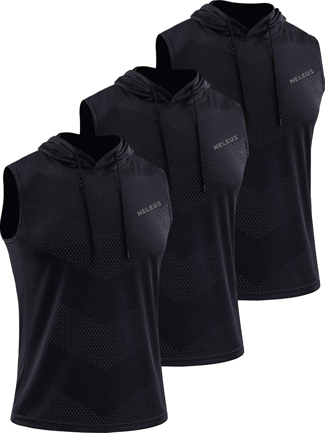 Men's Workout Tank Tops 3 Pack Sleeveless Running Shirts with Hoodie