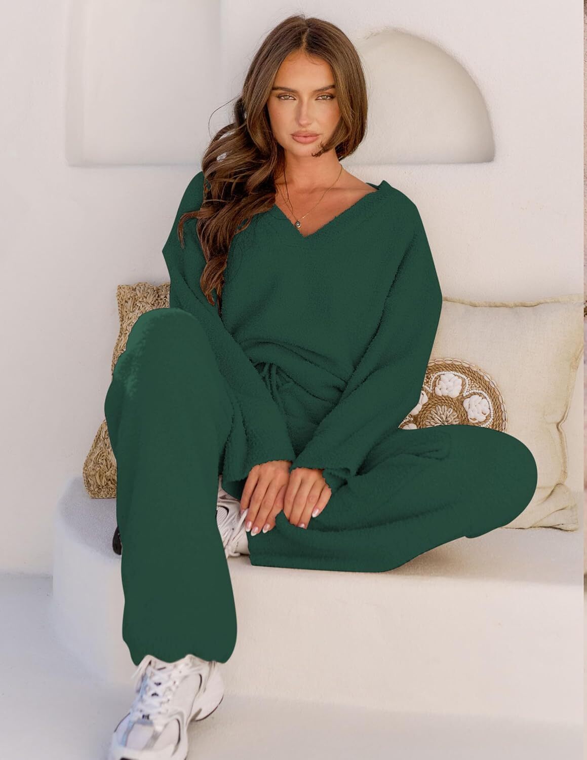Christmas PromotionWomen's 2 Piece Outfits Fuzzy Fleece Pajama