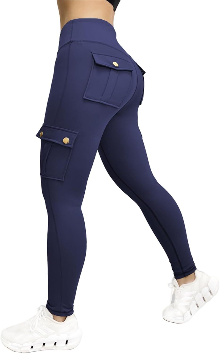 Cargo Leggings with Pockets for Women, Gym Workout Scrunch Butt Lifting Tummy Control High Waisted Womens Yoga Pants