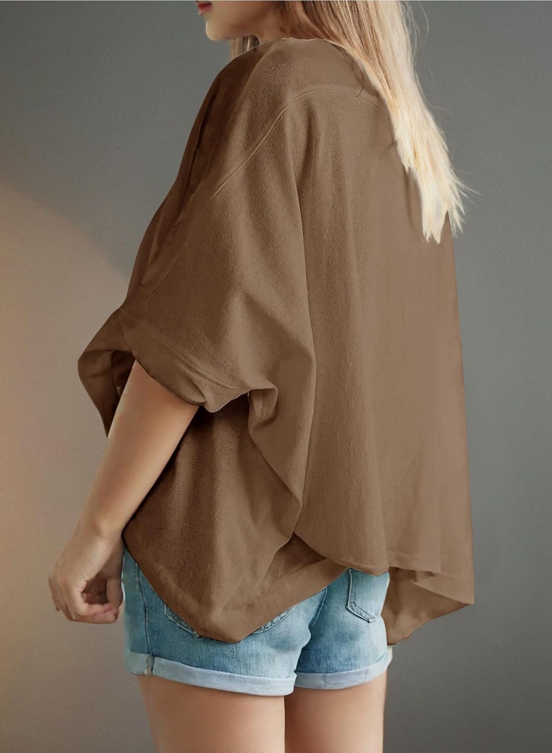 Dokotoo Summer Shirts 2025 Womens Solid T Shirts for Women Loose Oversized Tops Basic Tee